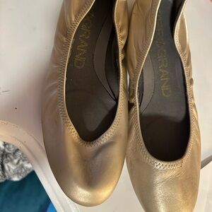 Gold Cole Hann flats